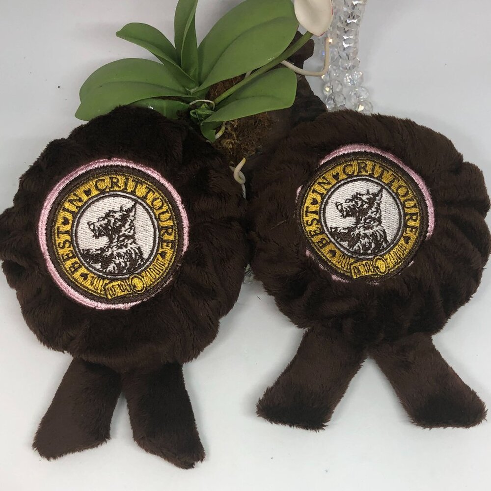 2x Juicy Crittoure by Juicy Couture "Best in Crittoure" Plush Squeaky Dog Toy